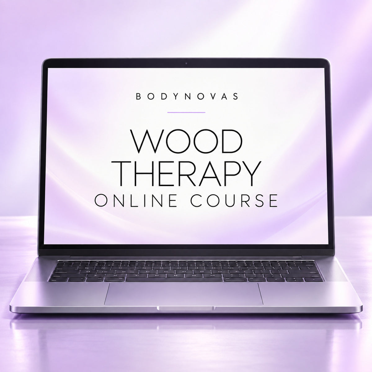 Bodynovas Wood Therapy Online Course laptop-style cover